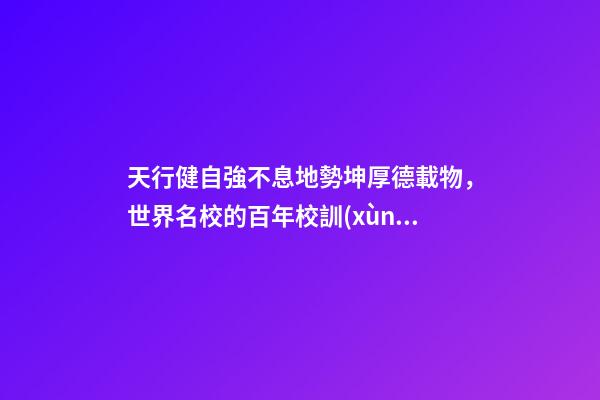 天行健自強不息地勢坤厚德載物，世界名校的百年校訓(xùn)自強不息-第1張-觀點-玄機派