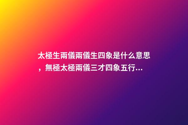 太極生兩儀兩儀生四象是什么意思，無極太極兩儀三才四象五行六合七星八卦九宮是什么意思-第1張-觀點-玄機派