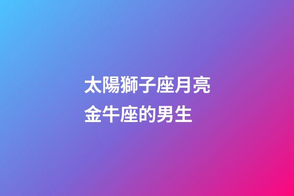 太陽獅子座月亮金牛座的男生-第1張-星座運勢-玄機派
