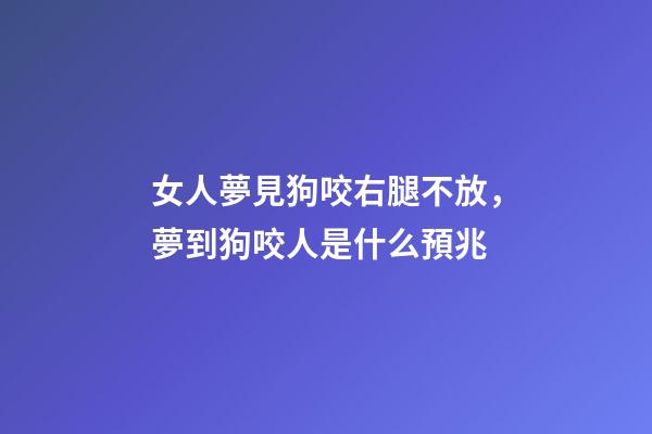 女人夢見狗咬右腿不放，夢到狗咬人是什么預兆-第1張-觀點-玄機派