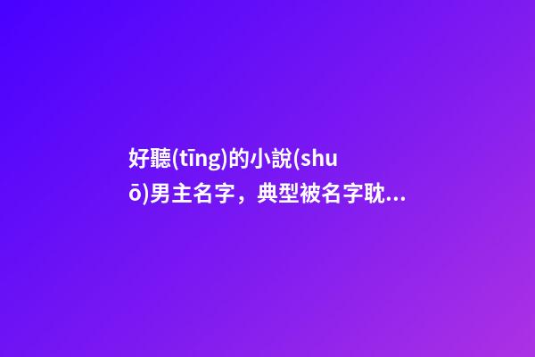 好聽(tīng)的小說(shuō)男主名字，典型被名字耽誤的好文第二彈-第1張-觀點(diǎn)-玄機(jī)派