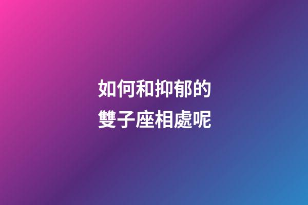如何和抑郁的雙子座相處呢-第1張-星座運勢-玄機(jī)派
