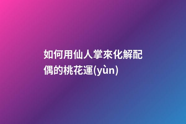 如何用仙人掌來化解配偶的桃花運(yùn)