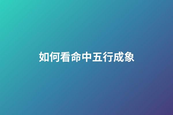 如何看命中五行成象