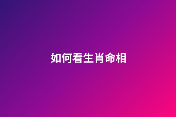 如何看生肖命相