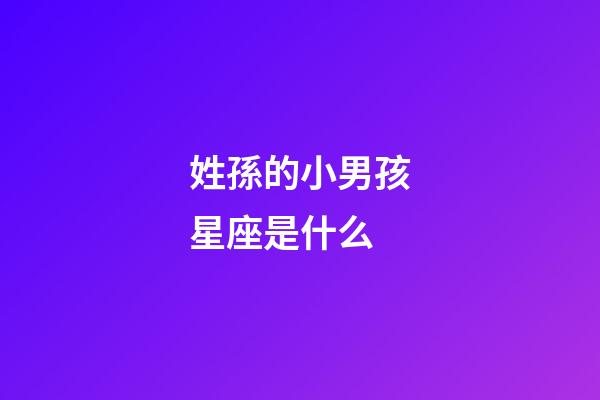 姓孫的小男孩星座是什么