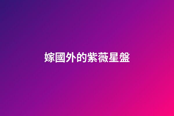 嫁國外的紫薇星盤-第1張-星座運(yùn)勢-玄機(jī)派