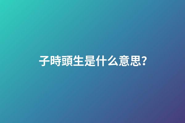 子時頭生是什么意思？