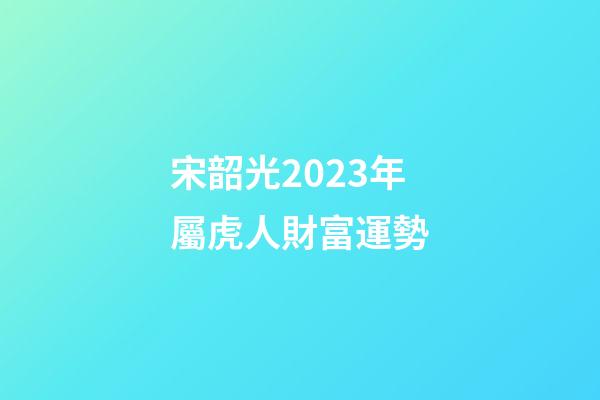 宋韶光2023年屬虎人財富運勢