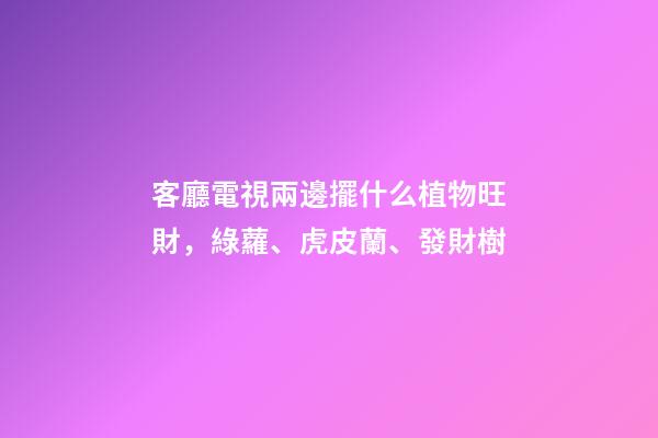 客廳電視兩邊擺什么植物旺財，綠蘿、虎皮蘭、發財樹