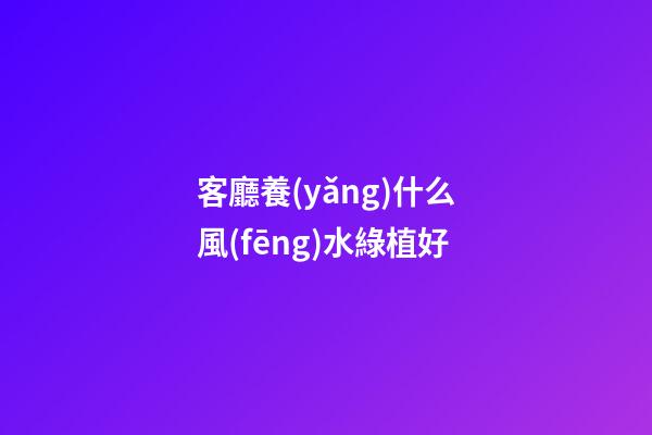 客廳養(yǎng)什么風(fēng)水綠植好
