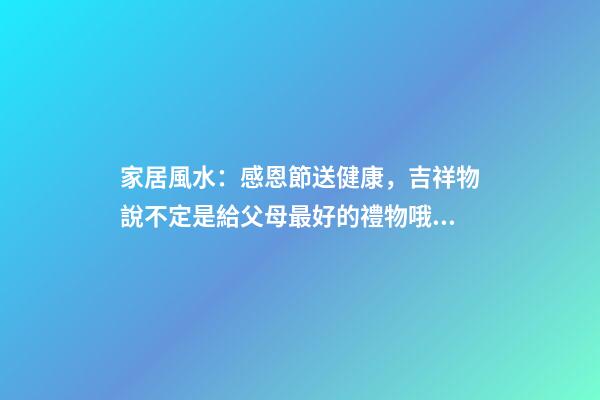 家居風水：感恩節送健康，吉祥物說不定是給父母最好的禮物哦！