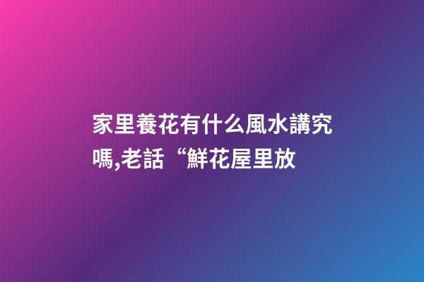 家里養花有什么風水講究嗎,老話“鮮花屋里放-第1張-觀點-玄機派