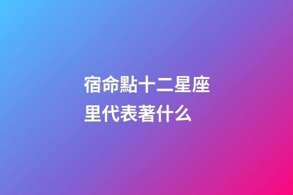 宿命點十二星座里代表著什么-第1張-星座運勢-玄機派