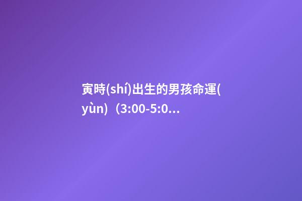 寅時(shí)出生的男孩命運(yùn)（3:00-5:00）
