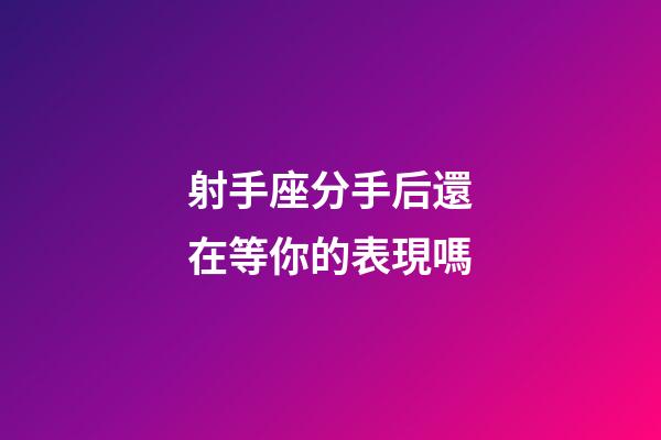 射手座分手后還在等你的表現嗎