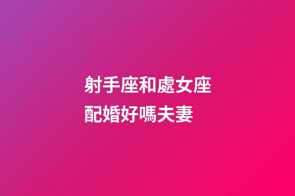 射手座和處女座配婚好嗎夫妻-第1張-星座運勢-玄機派