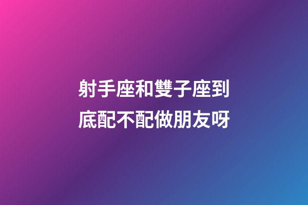 射手座和雙子座到底配不配做朋友呀-第1張-星座運勢-玄機派