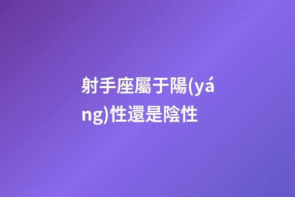 射手座屬于陽(yáng)性還是陰性-第1張-星座運(yùn)勢(shì)-玄機(jī)派