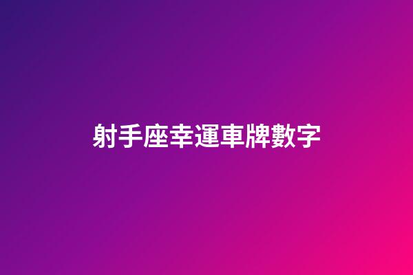 射手座幸運車牌數字-第1張-星座運勢-玄機派
