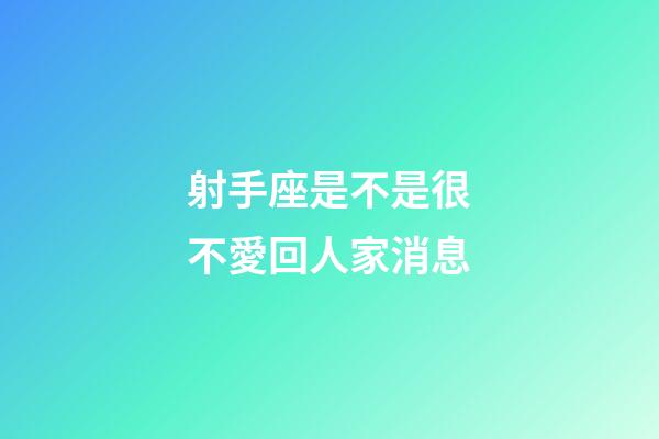 射手座是不是很不愛回人家消息-第1張-星座運勢-玄機派