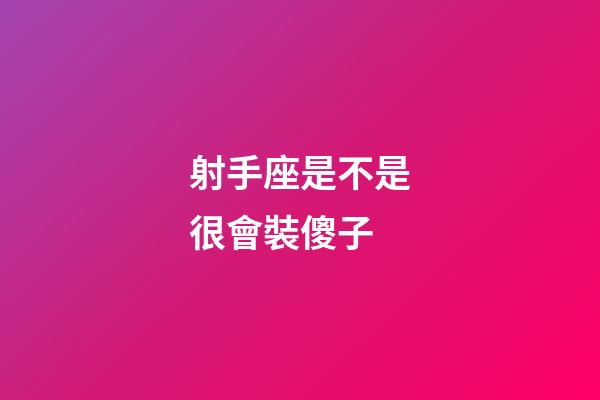 射手座是不是很會裝傻子-第1張-星座運勢-玄機派
