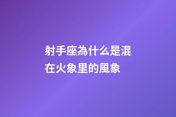射手座為什么是混在火象里的風象-第1張-星座運勢-玄機派