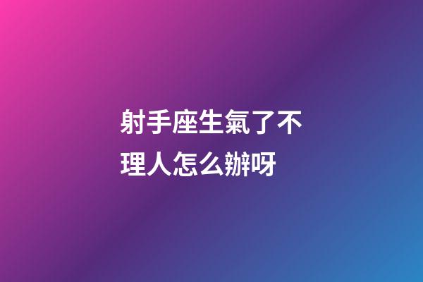 射手座生氣了不理人怎么辦呀-第1張-星座運勢-玄機派