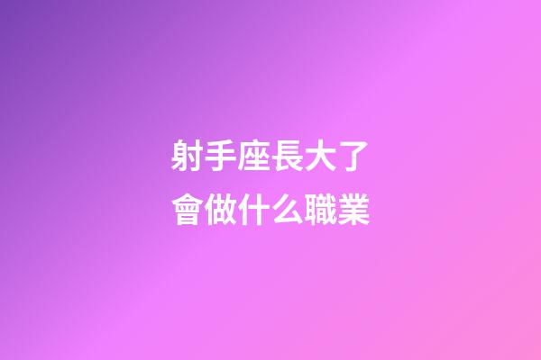 射手座長大了會做什么職業-第1張-星座運勢-玄機派