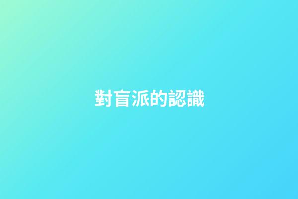 對盲派的認識