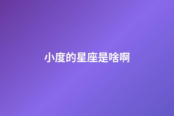小度的星座是啥啊-第1張-星座運勢-玄機派