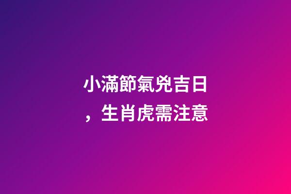 小滿節氣兇吉日，生肖虎需注意