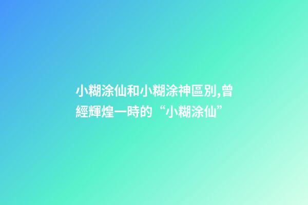 小糊涂仙和小糊涂神區別,曾經輝煌一時的“小糊涂仙”-第1張-觀點-玄機派