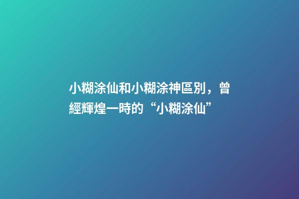 小糊涂仙和小糊涂神區別，曾經輝煌一時的“小糊涂仙”-第1張-觀點-玄機派