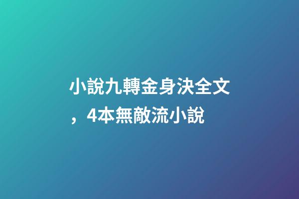 小說九轉金身決全文，4本無敵流小說