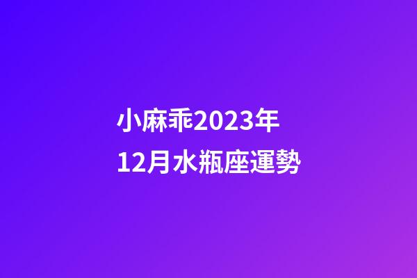 小麻乖2023年12月水瓶座運勢