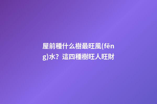 屋前種什么樹最旺風(fēng)水？這四種樹旺人旺財