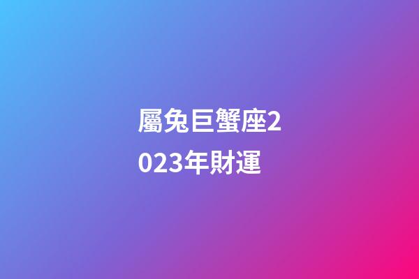 屬兔巨蟹座2023年財運-第1張-星座運勢-玄機派