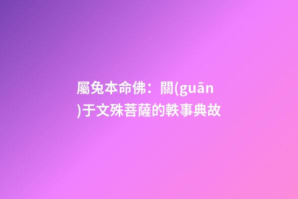 屬兔本命佛：關(guān)于文殊菩薩的軼事典故