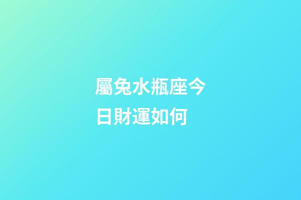 屬兔水瓶座今日財運如何-第1張-星座運勢-玄機派