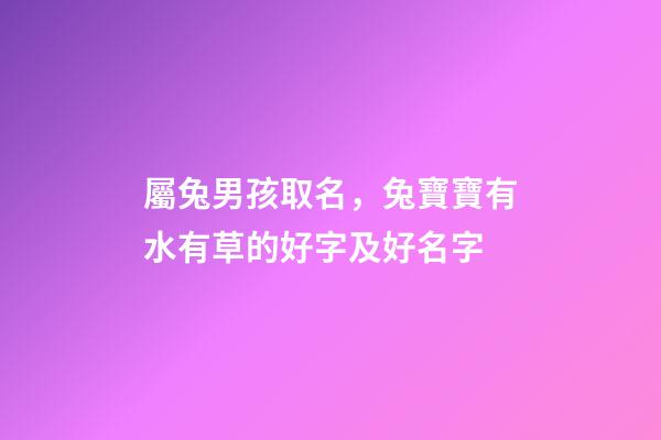 屬兔男孩取名，兔寶寶有水有草的好字及好名字-第1張-觀點-玄機派
