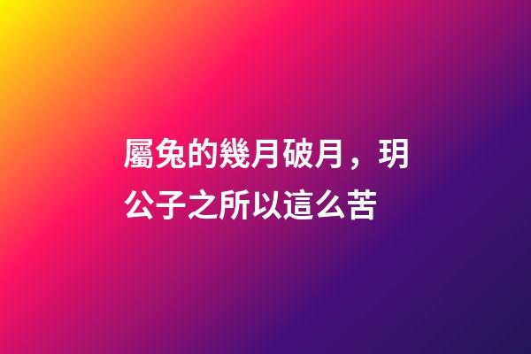 屬兔的幾月破月，玥公子之所以這么苦-第1張-觀點(diǎn)-玄機(jī)派