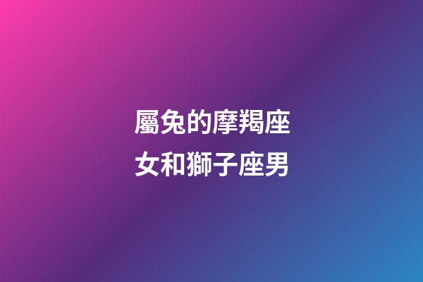 屬兔的摩羯座女和獅子座男-第1張-星座運(yùn)勢(shì)-玄機(jī)派