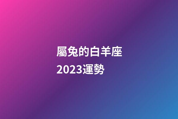 屬兔的白羊座2023運勢-第1張-星座運勢-玄機派