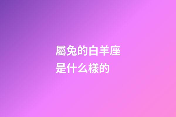 屬兔的白羊座是什么樣的-第1張-星座運勢-玄機派
