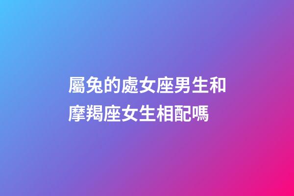 屬兔的處女座男生和摩羯座女生相配嗎-第1張-星座運勢-玄機派
