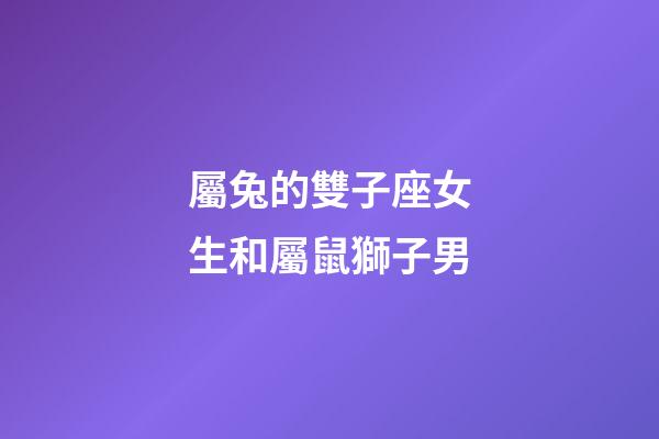 屬兔的雙子座女生和屬鼠獅子男-第1張-星座運勢-玄機派