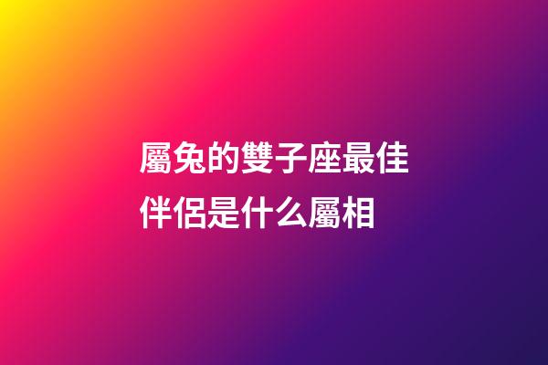 屬兔的雙子座最佳伴侶是什么屬相-第1張-星座運勢-玄機派