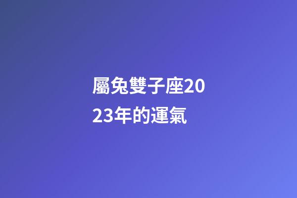 屬兔雙子座2023年的運氣-第1張-星座運勢-玄機派