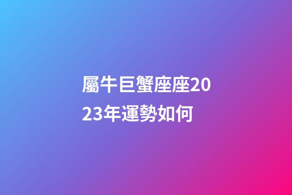 屬牛巨蟹座座2023年運勢如何-第1張-星座運勢-玄機派